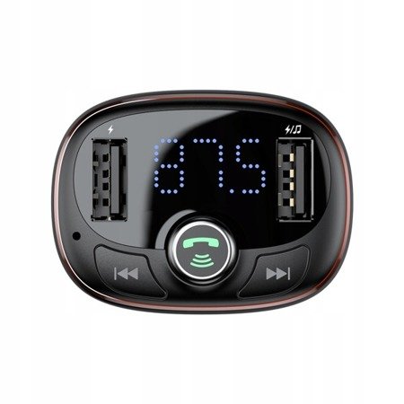 Baseus T typed | FM bluetooth vysílač 4.2 MP3 nabíječka do auta 2x USB TF microSD 3,4A EOL